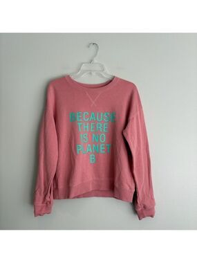 Ecoalf Pink Sweatshirt No Planet B 50/50 Organic & Recycled Cotton Size S
